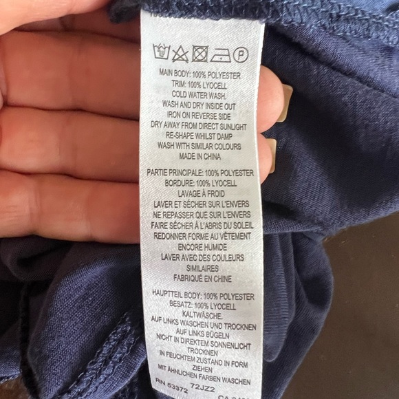 French Connection Split Back Navy Blue Top - Picture 8 of 8